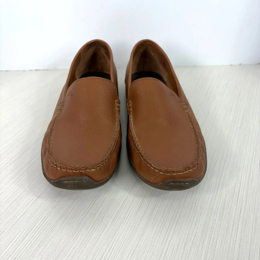 Tommy Bahama Amalfi Leather Driving Loafer Shoes Mens 11.5 D Brown